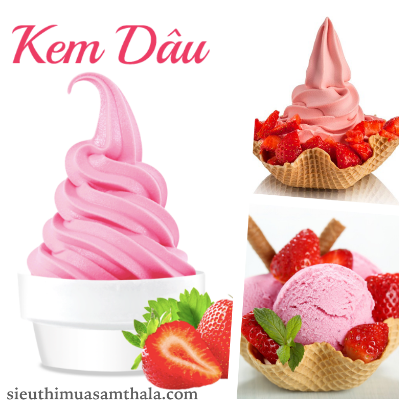 Bột làm kem tươi - Kem Dâu