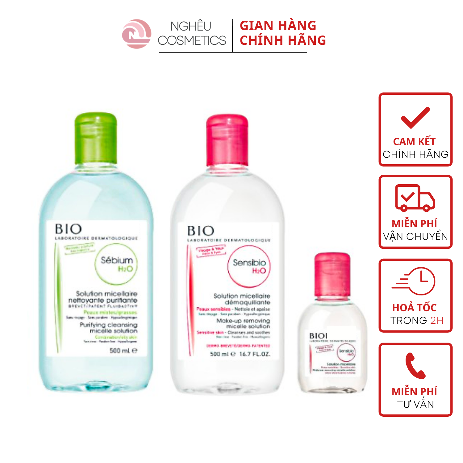 Nước tẩy trang làm sạch da bio pháp 500ml