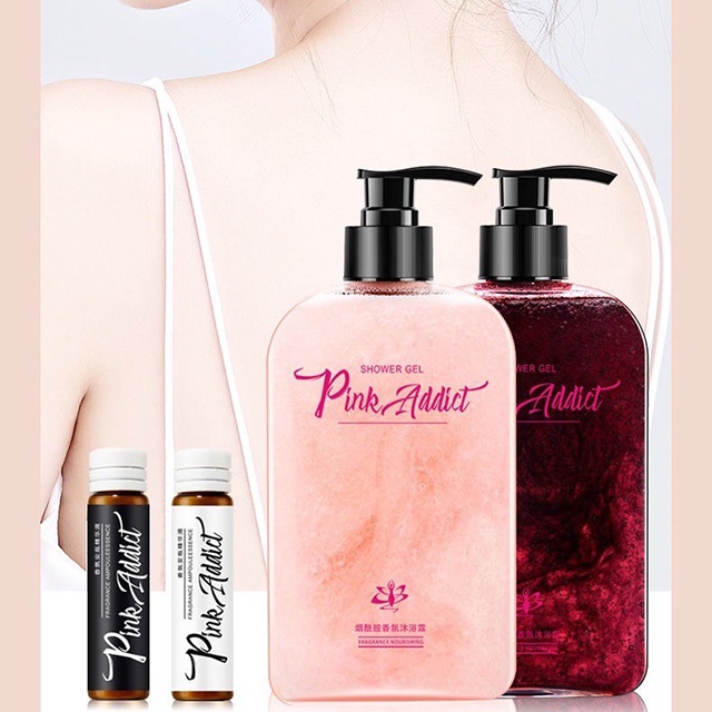 Sữa Tắm Hương Nước Hoa Pink Addict DIY Tự Pha 400ml Trắng Mịn Da , Cấp Ẩm , Da Mềm Mịn