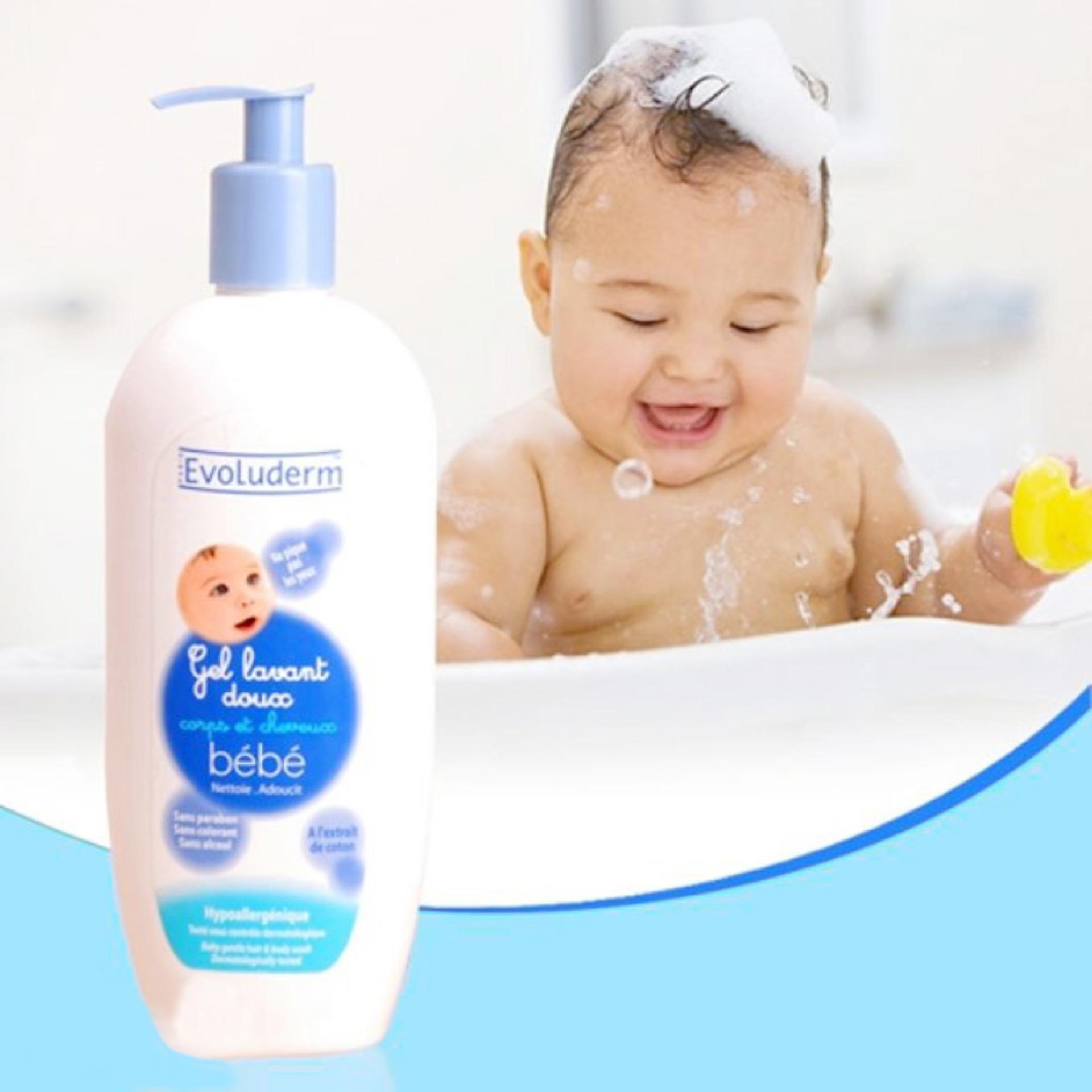 Sữa tắm gội cho bé evoluderm gel lavant doux bébé 500ml