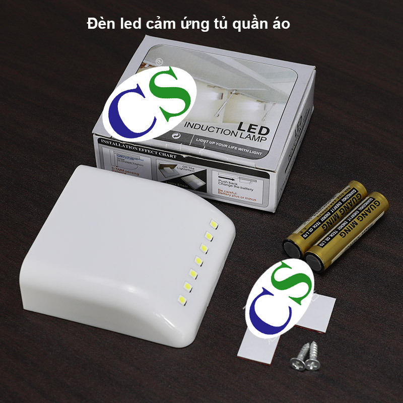 Đèn led cảm ứng tủ quần áo nhỏ gọn tặng kèm pin - cns1l