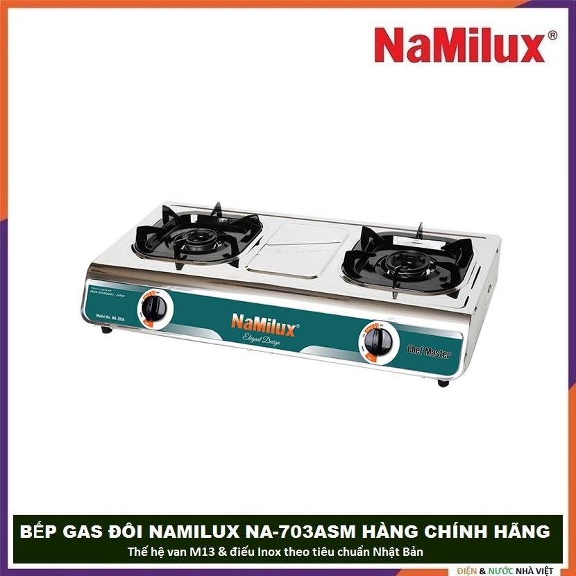 Bếp gas đôi na-703asm namilux mặt bếp inox
