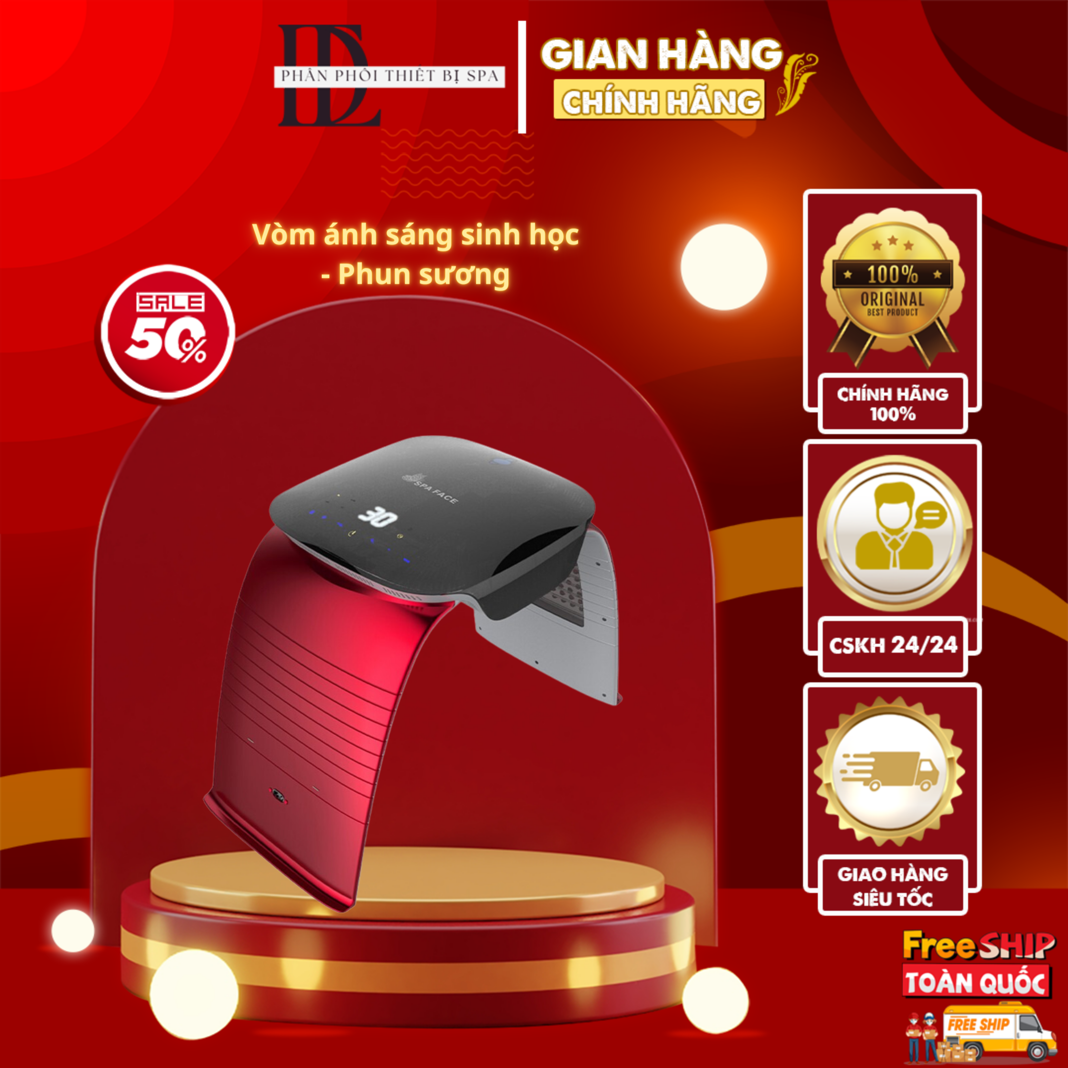 Vòm ánh sáng cảm ứng phun sương 2in1 mẫu mới