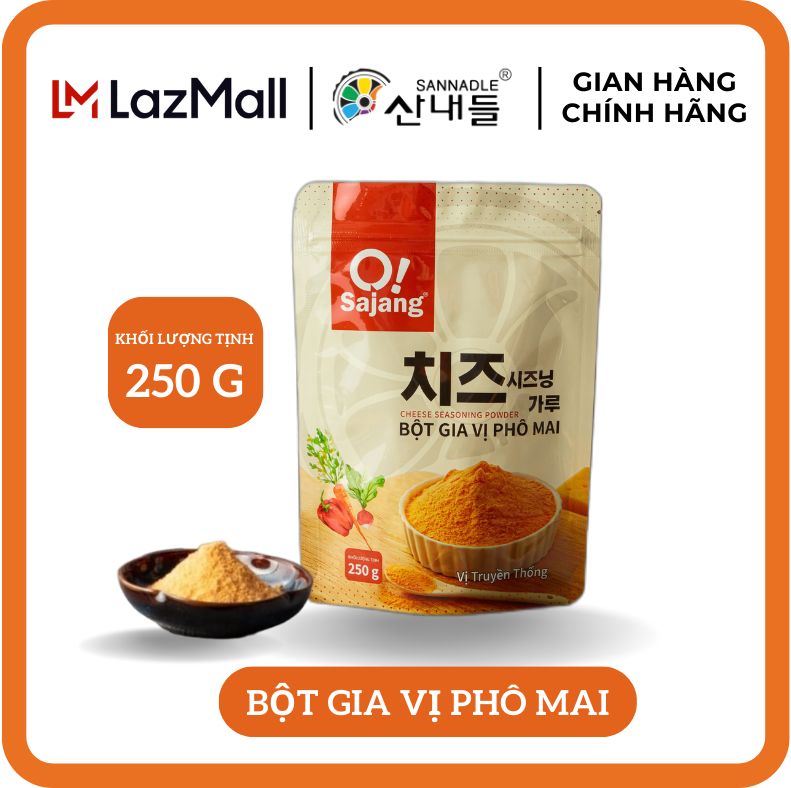 Bột gia vị phô mai O!Sajang 250g - Dùng lắc bánh gạo, khoai tây chiên, khoai lang chiên,...