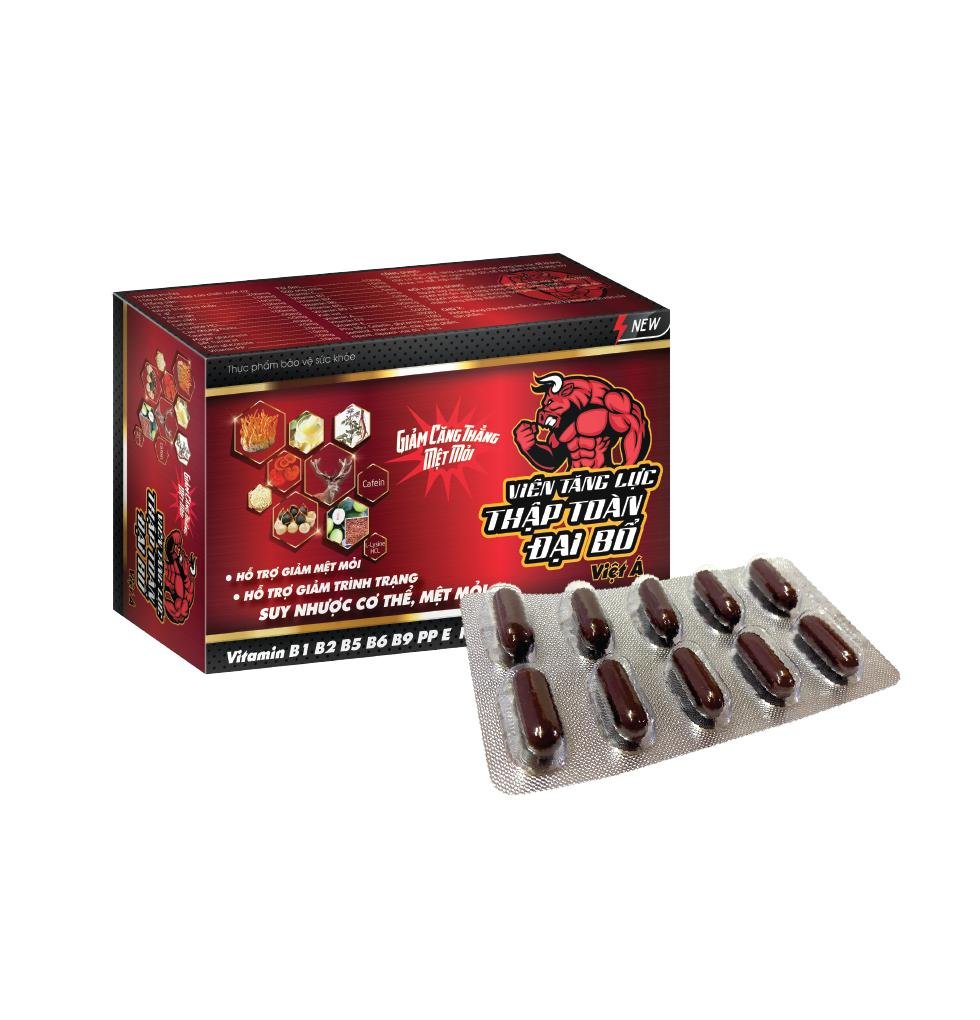 Viên Uống Tăng Lực Thập Toàn Đại Bổ Việt Á -Giúp Bồi Bổ Cơ Thể, Giảm Suy Nhược Cơ Thể, Mệt Mỏi, Giúp Ăn Ngon Ngủ Tốt-