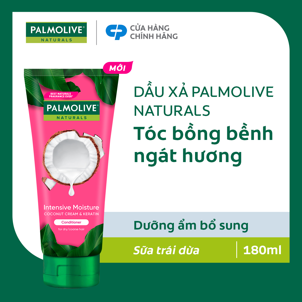 [MỚI] Dầu xả Palmolive chiết xuất thiên nhiên  keratin cho tóc mềm mượt, lưu hương bền lâu 180ml