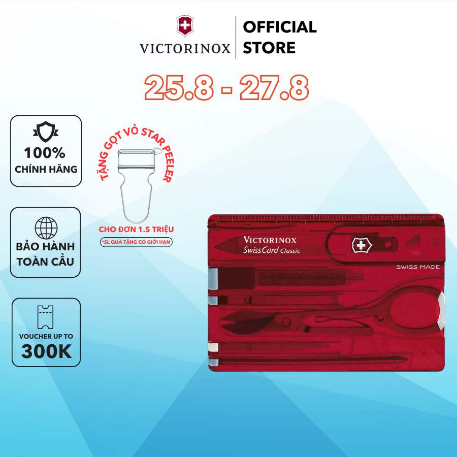Dụng cụ đa năng Swiss Card Classic 82mm Victorinox Thụy Sỹ