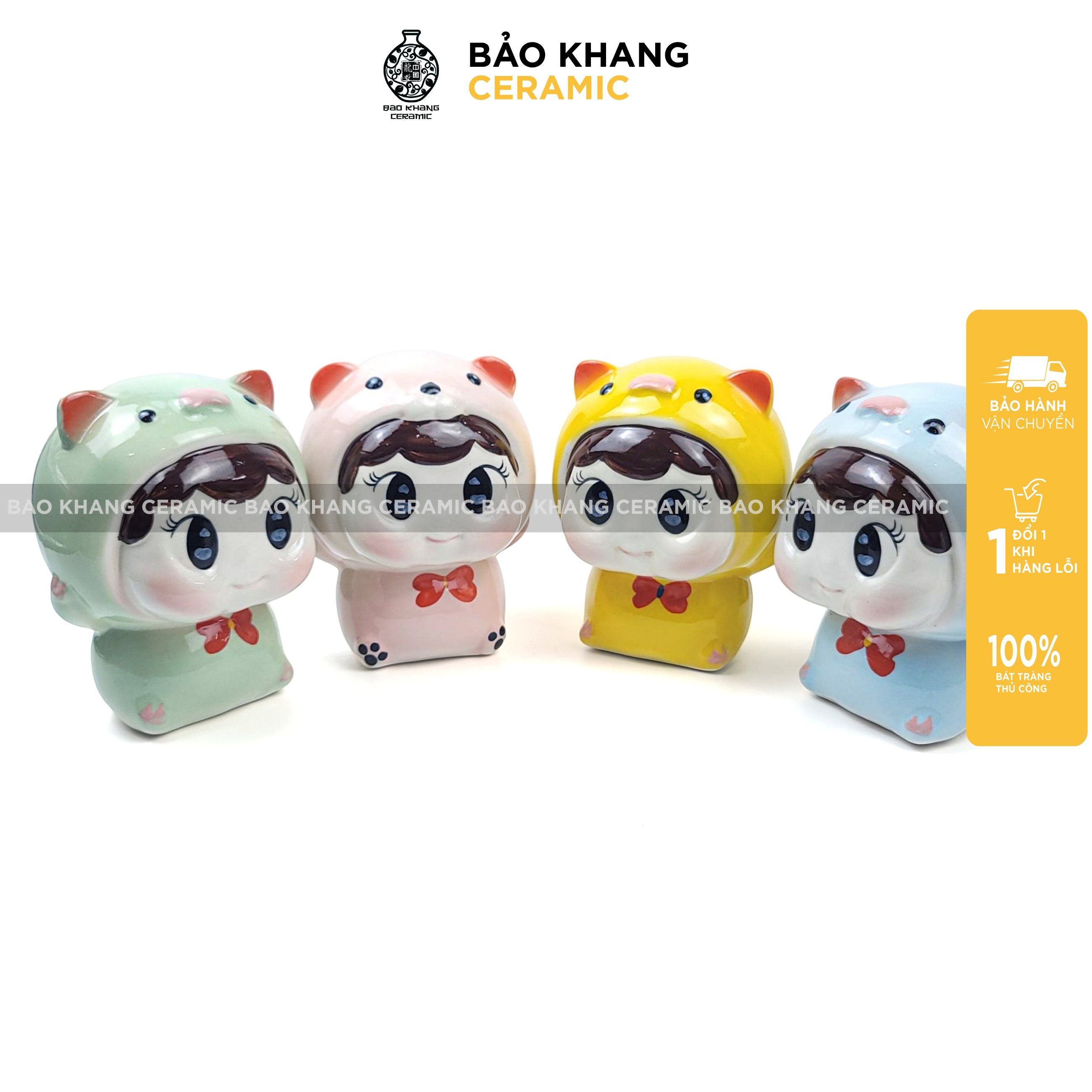 Lợn sứ decor cho bé dễ thương mẫu hoạt họa ngộ nghĩnh ống heo tiết kiệm