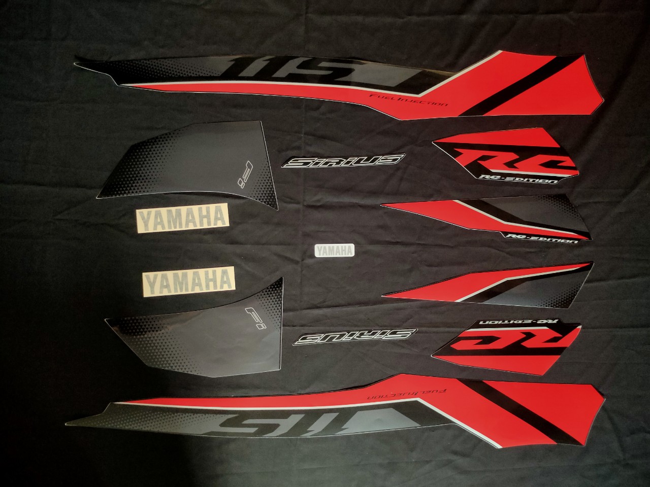 BỘ TEM RỜI XE SIRIUS FI 3 LỚP ĐỜI 2018  (MÀU ĐỎ ĐEN)