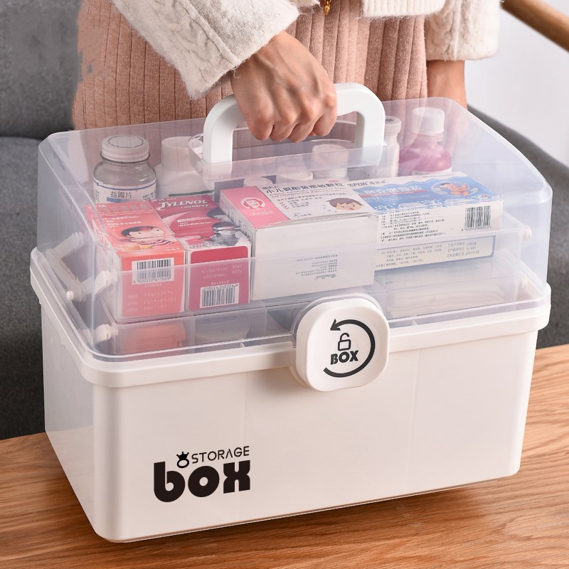 Tủ Thuốc Gia Đình Size To 12 Lít Để Bàn 3 Tầng Nhiều Ngăn Tiện Lợi Size 34 Cm