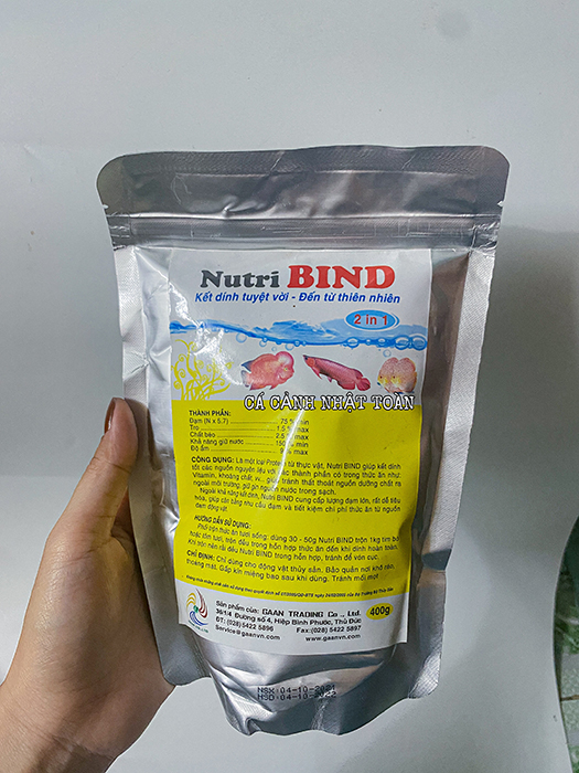 "Hoàn tiền đến 10%" NUTRI BIND KẾT DÍNH TỰ NHIÊN TRỘN TÔM, TIM BÒ THỨC ĂN CHO CÁ