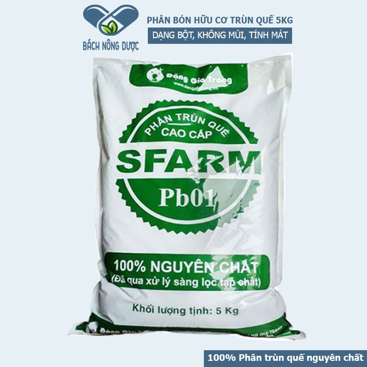 Phân Trùn Quế Hữu Cơ SFARM Dạng Bột Chuyên Dùng Trồng Rau Sạch và Hoa Kiểng Túi 5 Kg