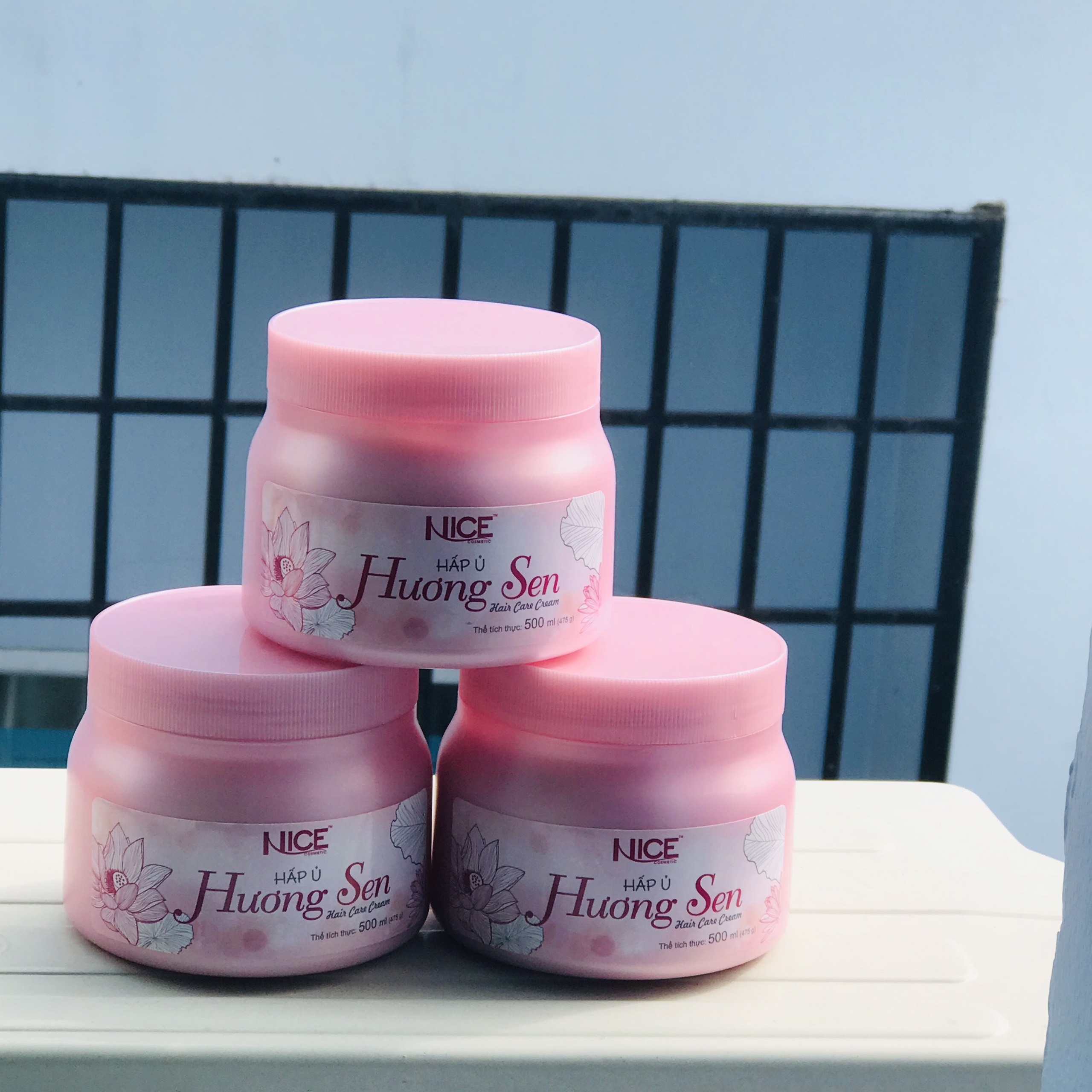 Combo 3 hũ kem ủ tóc dưỡng mềm mượt tinh chất hoa Sen Nice 500ml*3