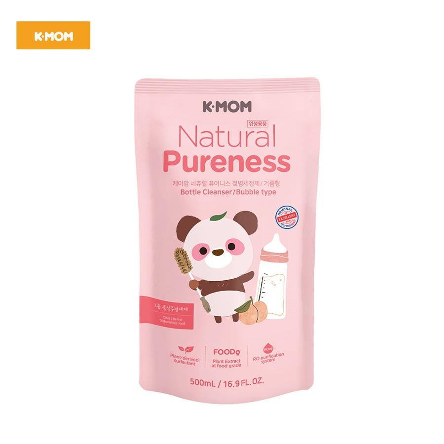 Nước Rửa Bình   Rau Quả K-MOM KM13128 Chiết Xuất Thảo Mộc Hữu Cơ (Túi 500ML)