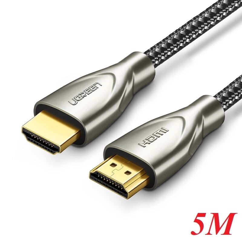 Ugreen 50110 5m màu đen cáp tín hiệu hdmi chuẩn 2.0 dây bọc lưới đầu hợp kim cao cấp hd131