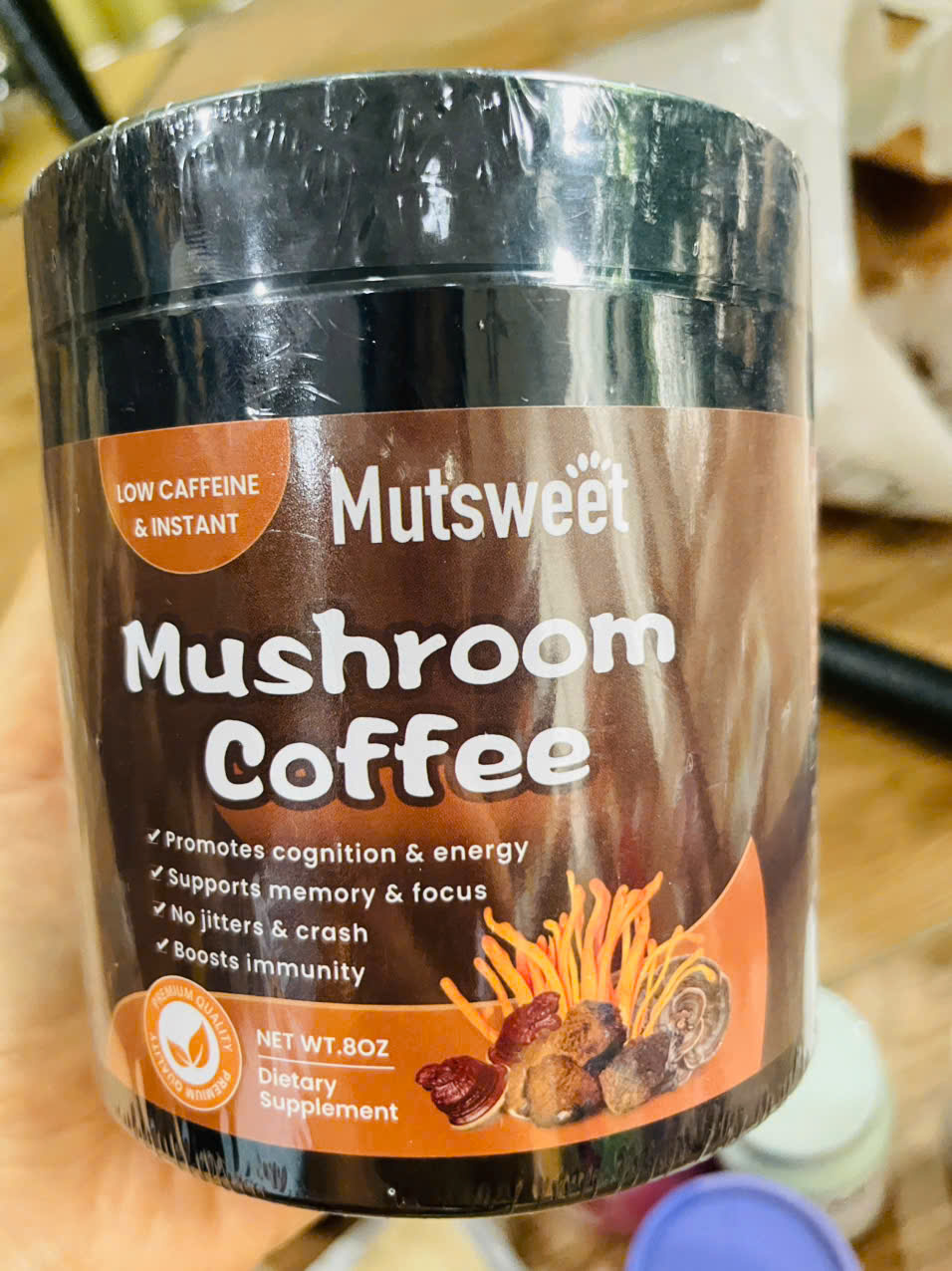 Cà phê Mutsweet dùng cho sinh tố/latte, hỗn hợp bột nấm 227g