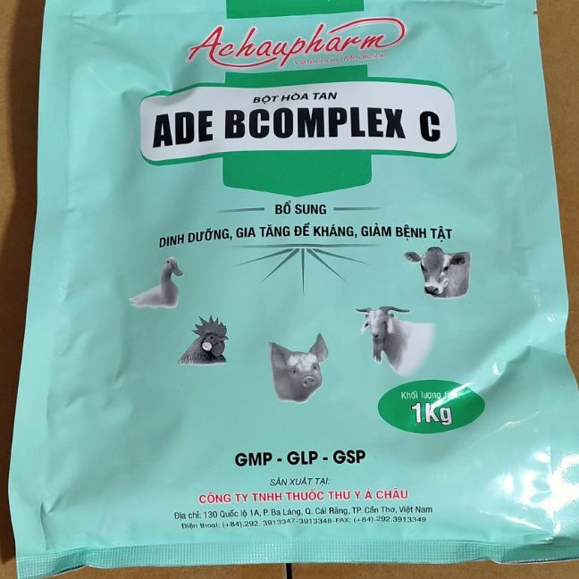 bột hoà tan dinh dưỡng liều cao gà, thú cưng adebcom 1kg