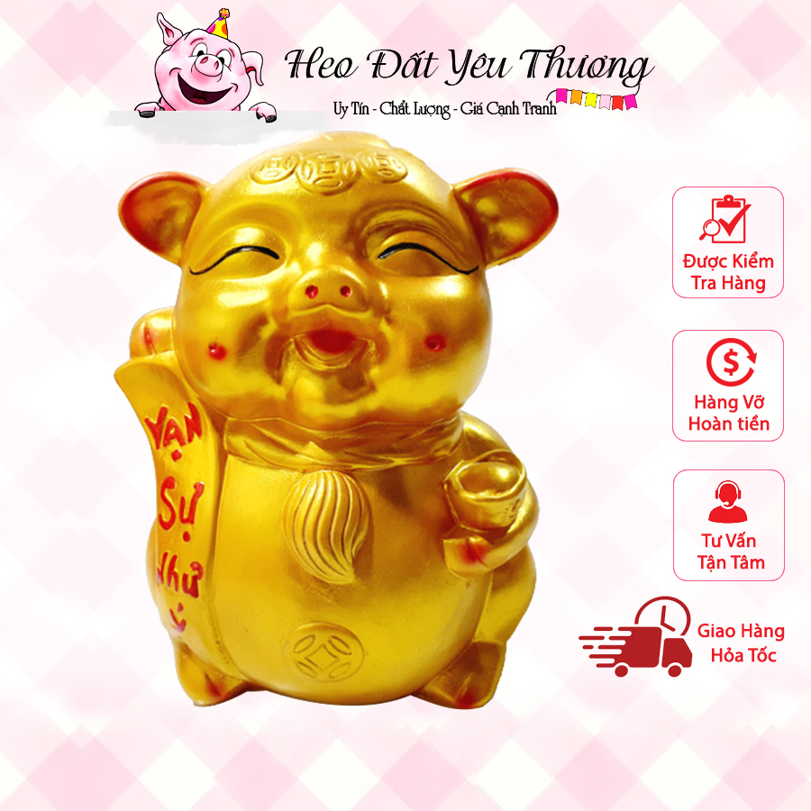 Heo đất lợn đất thần tài Vạn Sự Như Ý size to đẹp