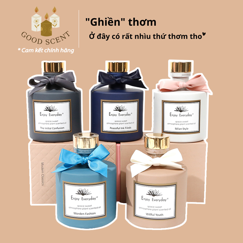 Tinh dầu nước hoa khuếch tán thơm phòng dầu thơm cắm que khử mùi hôi động vật, hôi phòng lọ nước hoa để phòng Enjoy Everyday