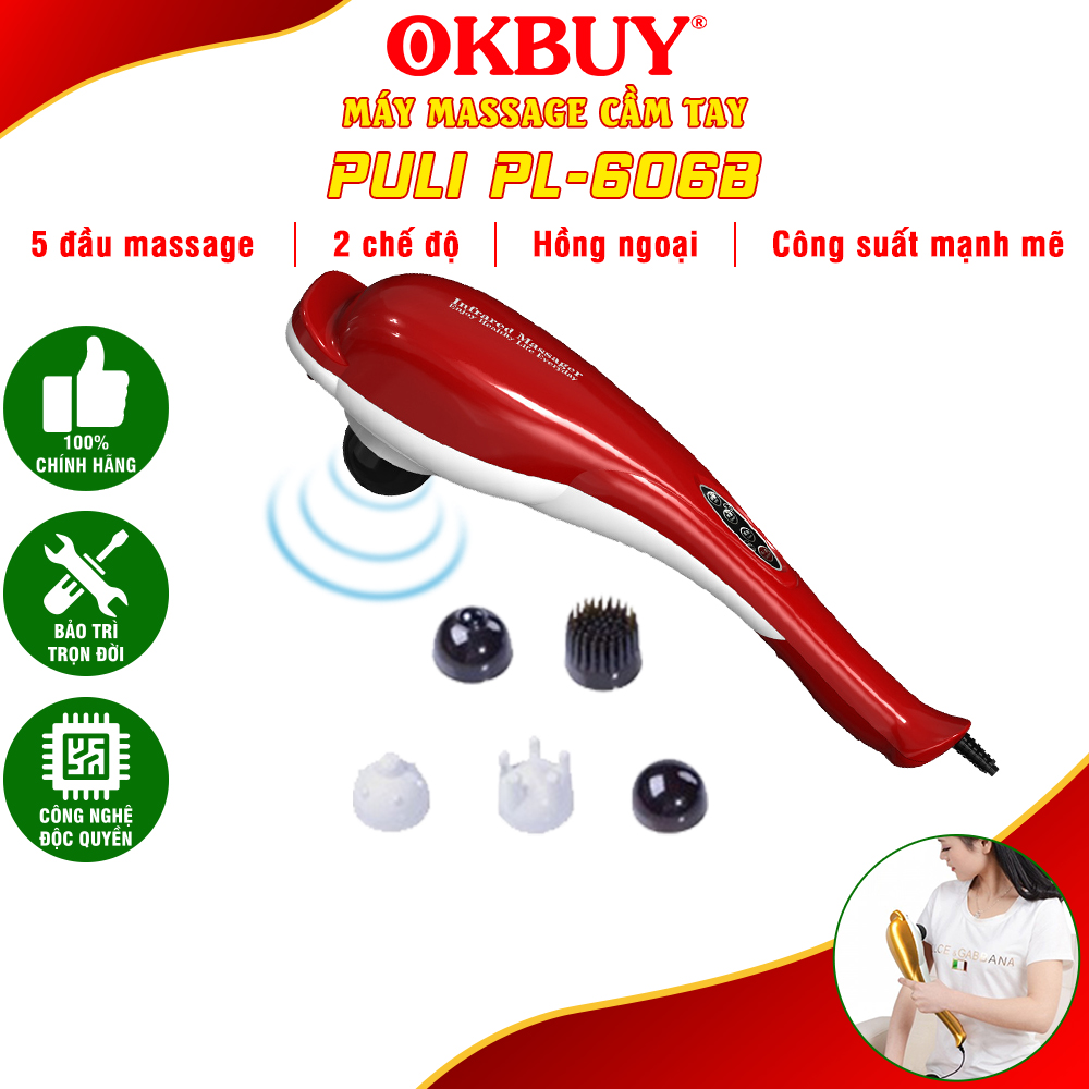 Máy massage cá heo, máy mát xa cầm tay, máy matxa con cá, máy đấm lưng cầm tay Puli PL-606B - 2 chế độ tùy chỉnh, điện tử| OKBUY