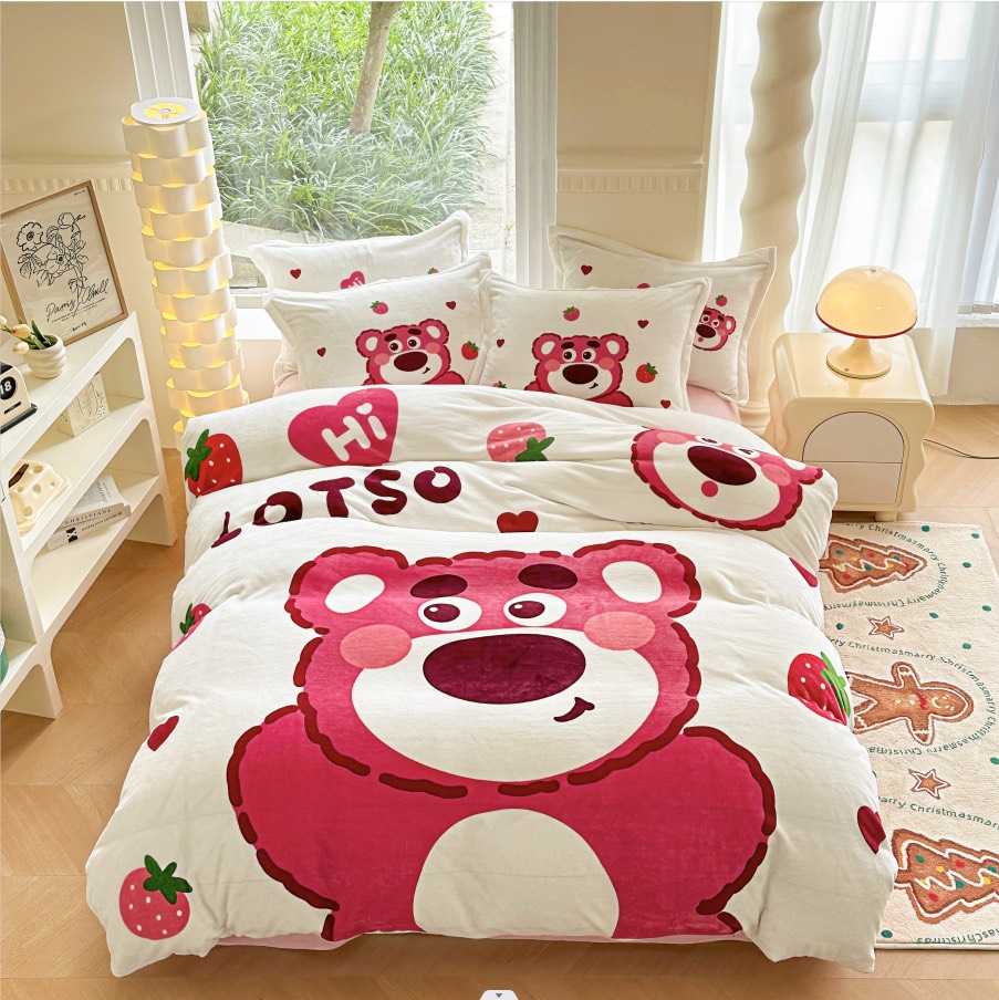 BỘ CHĂN GA GỐI NỈ NHUNG 3D CAO CẤP mẫu mới 2023