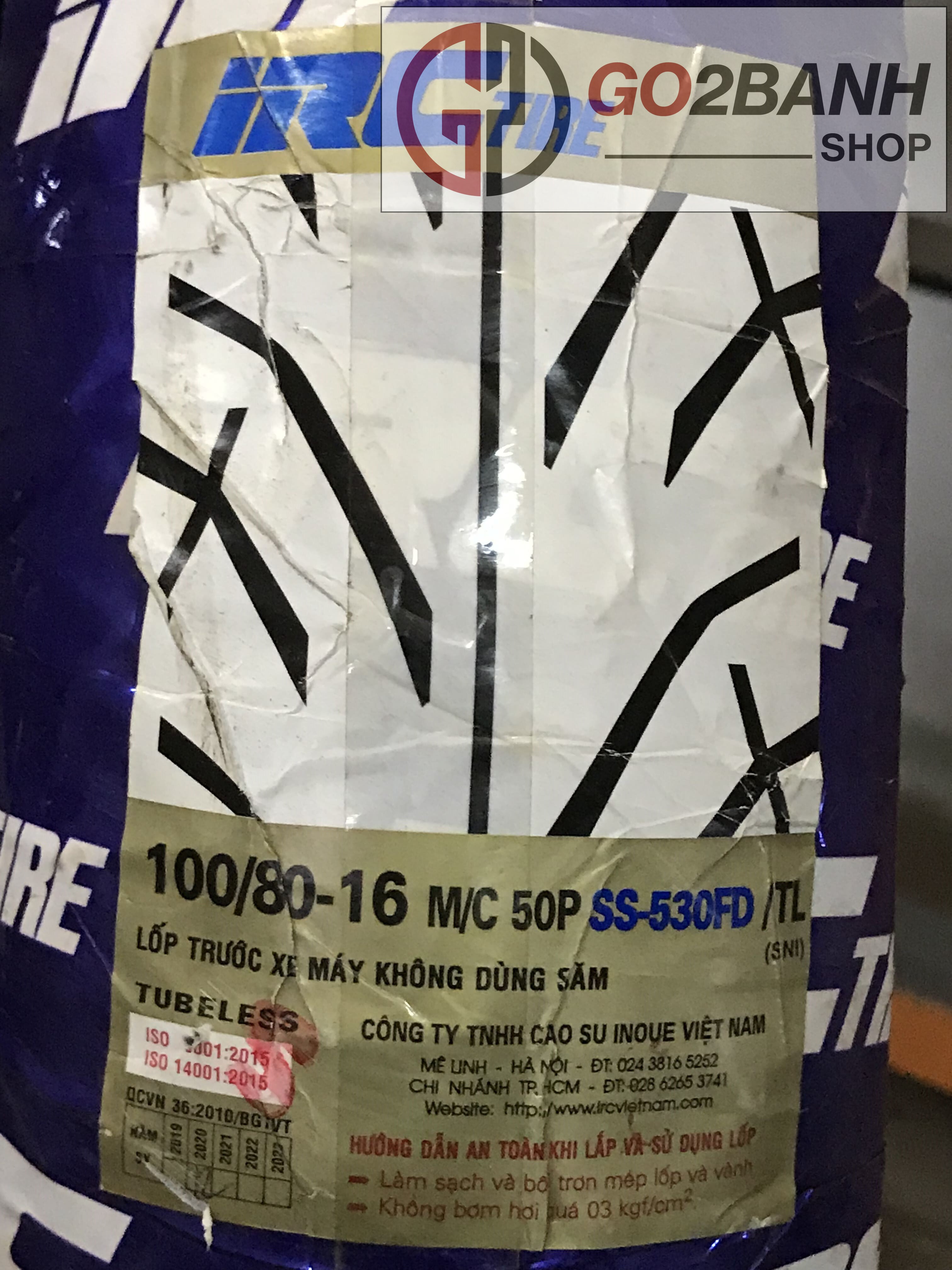 Vỏ irc 100-120/80/16 vỏ trước/sau sh 125/150 không ruột