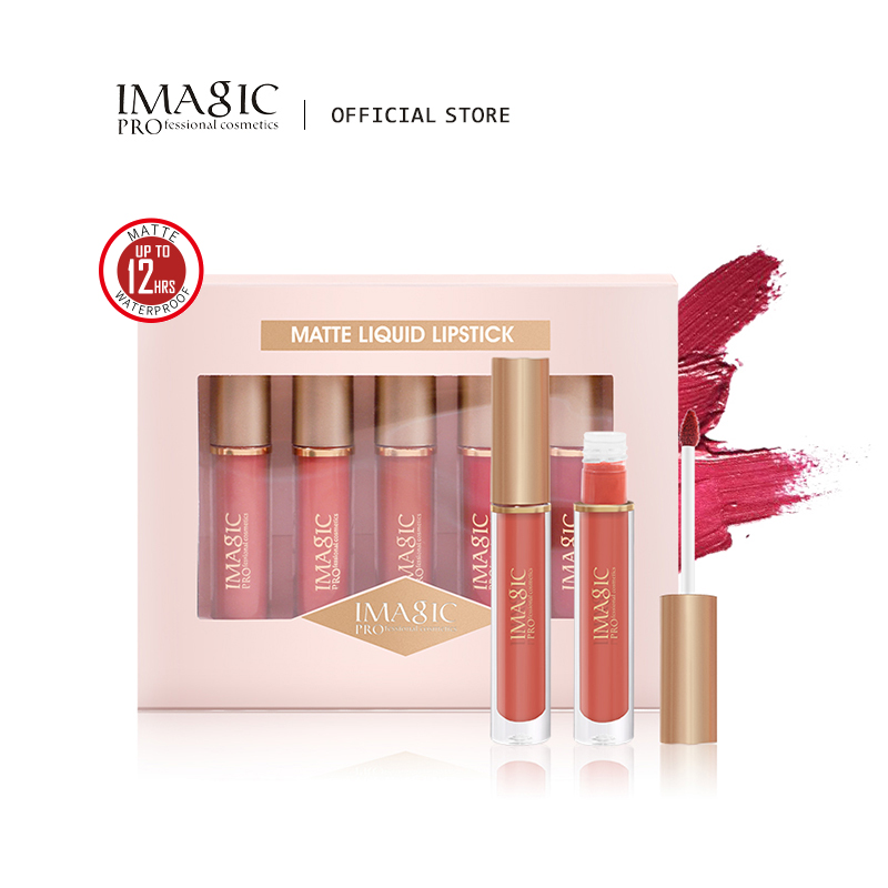 IMAGIC son môi năm mảnh không thấm nước Son màu nhung có mùi thơm son bóng mờ