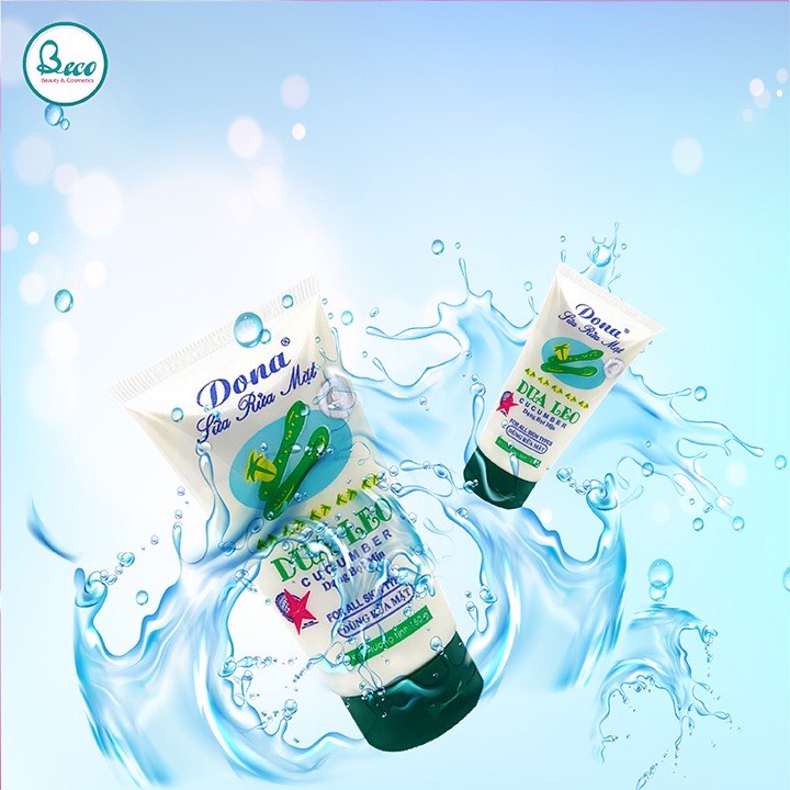 Sữa rửa mặt dưỡng trắng da dona- srm dưa leo- hoa hồng-vitamin e