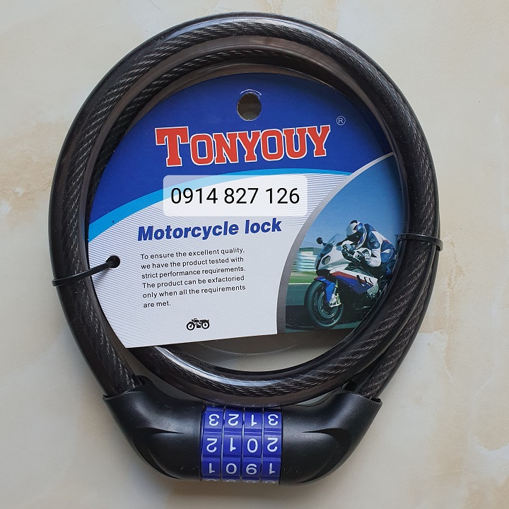 Khóa dây xe đạp - Khóa xe đạp chống trộm 4 số CAO CẤP TONYIYON, ổ khóa chống trộm, ổ khóa mini