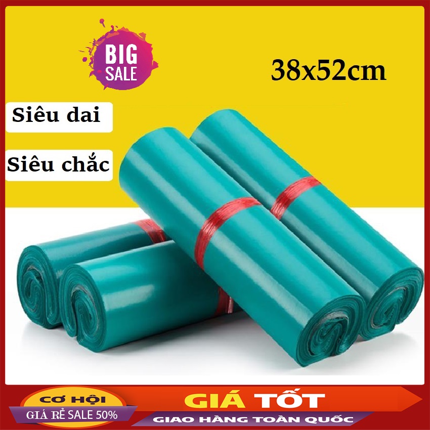Cuộn 100 Túi Gói Hàng Niêm Phong Size 38x52cm - Siêu Dai, Chống Nước, Keo Dính Chắc - Túi nylon gói hàng, túi bọc hàng chuyển phát nhanh, túi gói hàng COD - SALE 50% - BIG MART