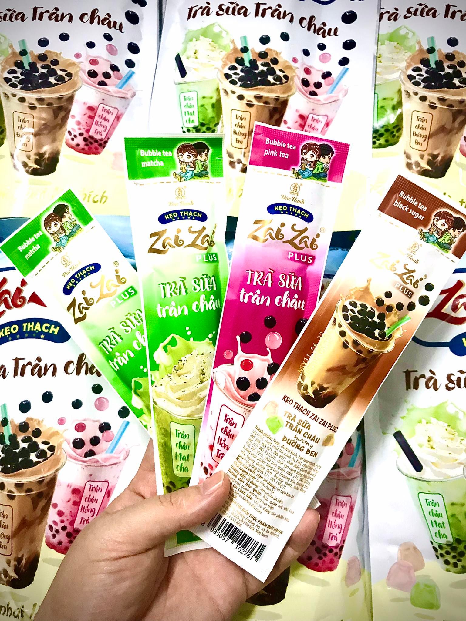Thạch zai zai plus trà sữa trân châu túi 320g