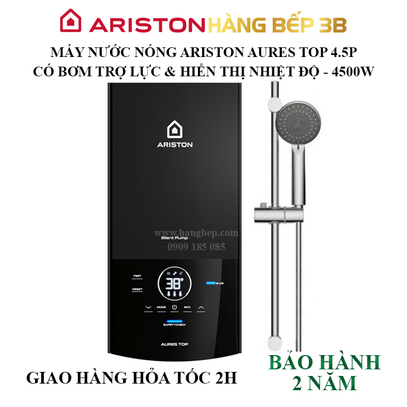 Máy nước nóng trực tiếp Ariston Aures Top 4.5P- Sản xuất Việt Nam