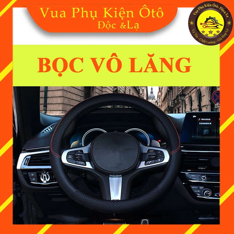 BỌC VÔ LĂNG XE Ô TÔ DA SANG TRỌNG - ẢNH THẬT - Đen - bọc vô lăng, vỏ vô lăng