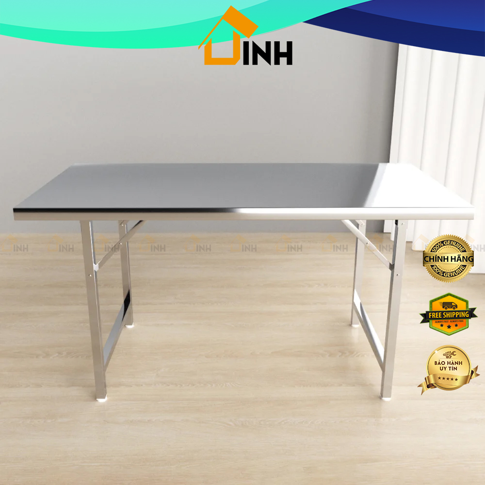 Chính hãng Qui Phúc, Bàn inox chữ nhật loại tốt, bàn ăn inox gấp gọn