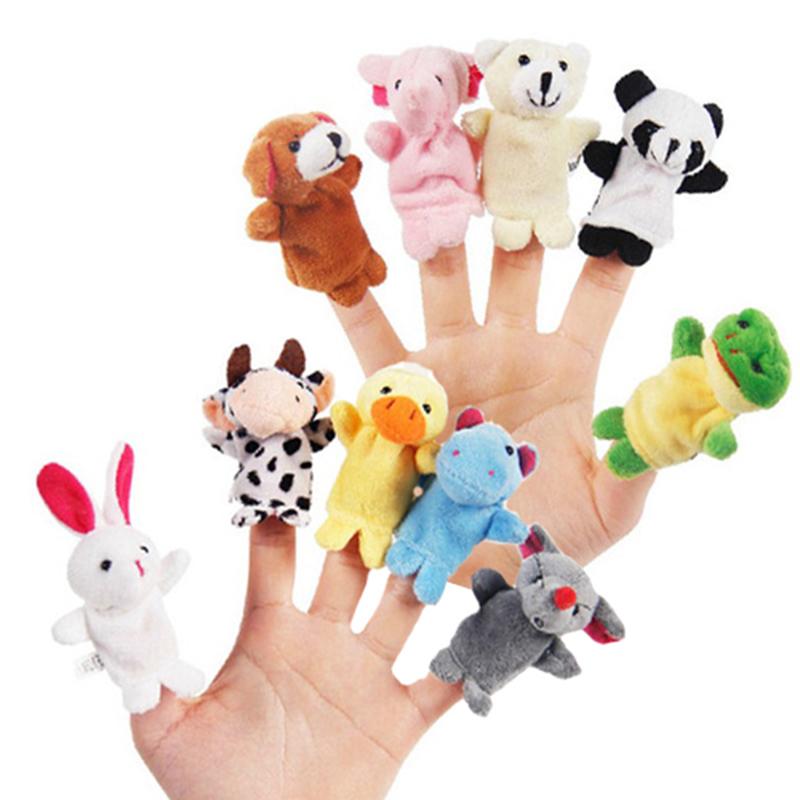 Bộ 10 con thú bông xỏ ngón tay, thú rối ngón tay gồm 10 con vật kể chuyện cho bé