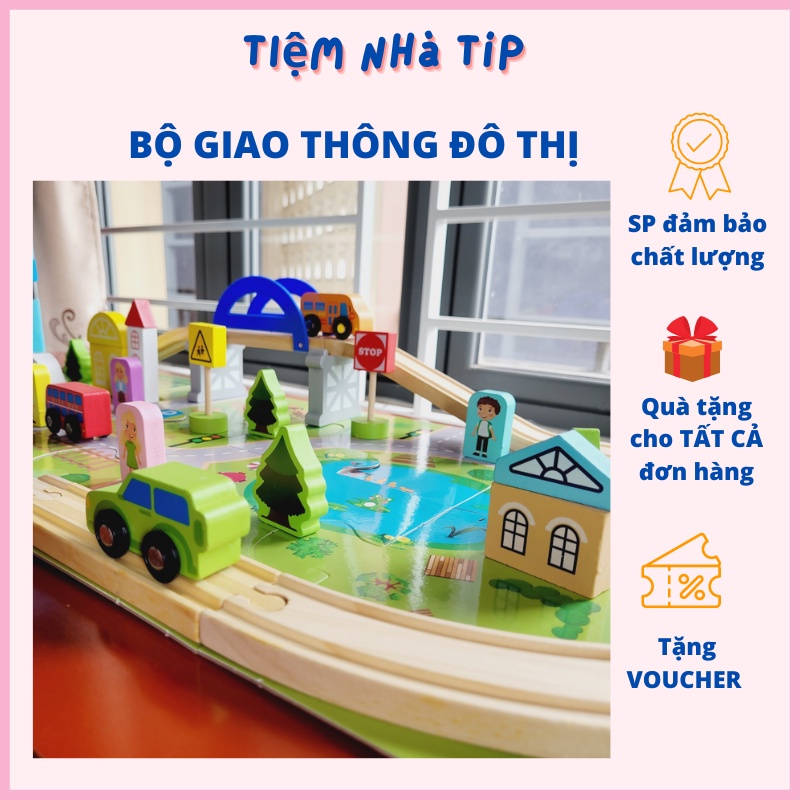 Bộ đồ chơi lắp ghép mô hình giao thông thành phố, đô thị cho bé