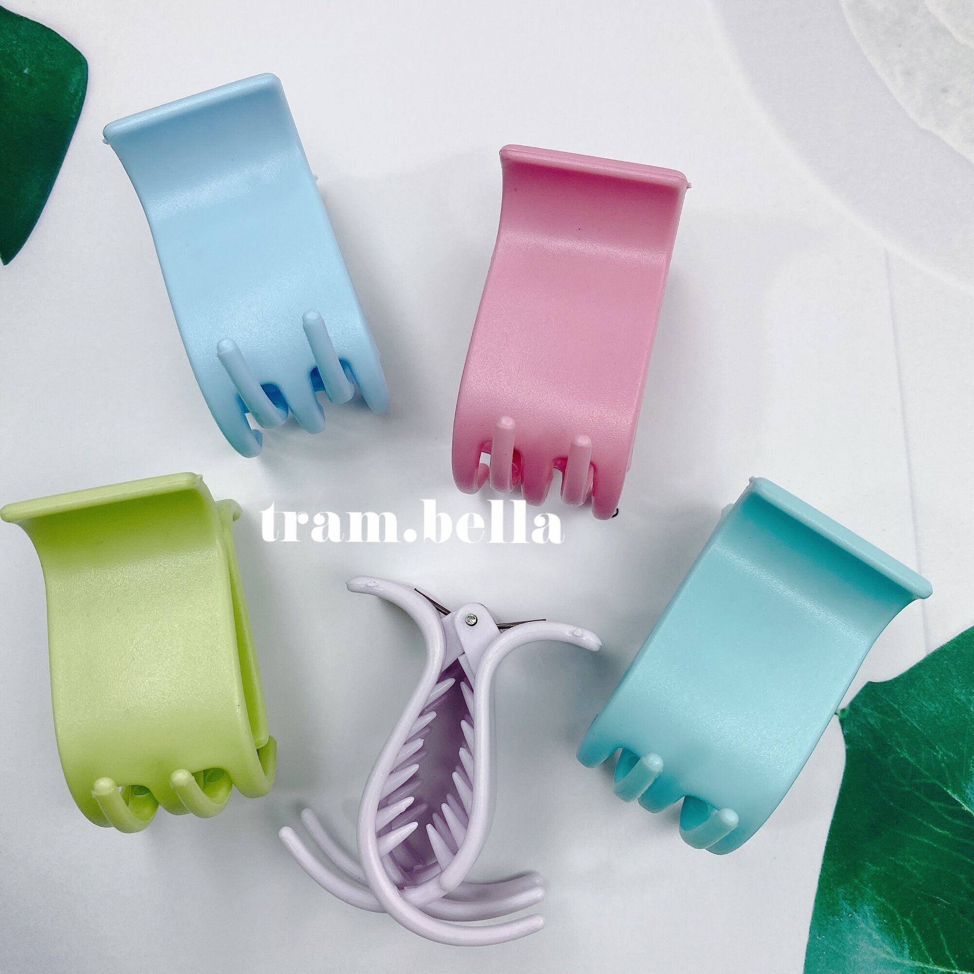 Kẹp tóc càng cua màu nhám kẹp càng cua 5 răng - Trâm Bella
