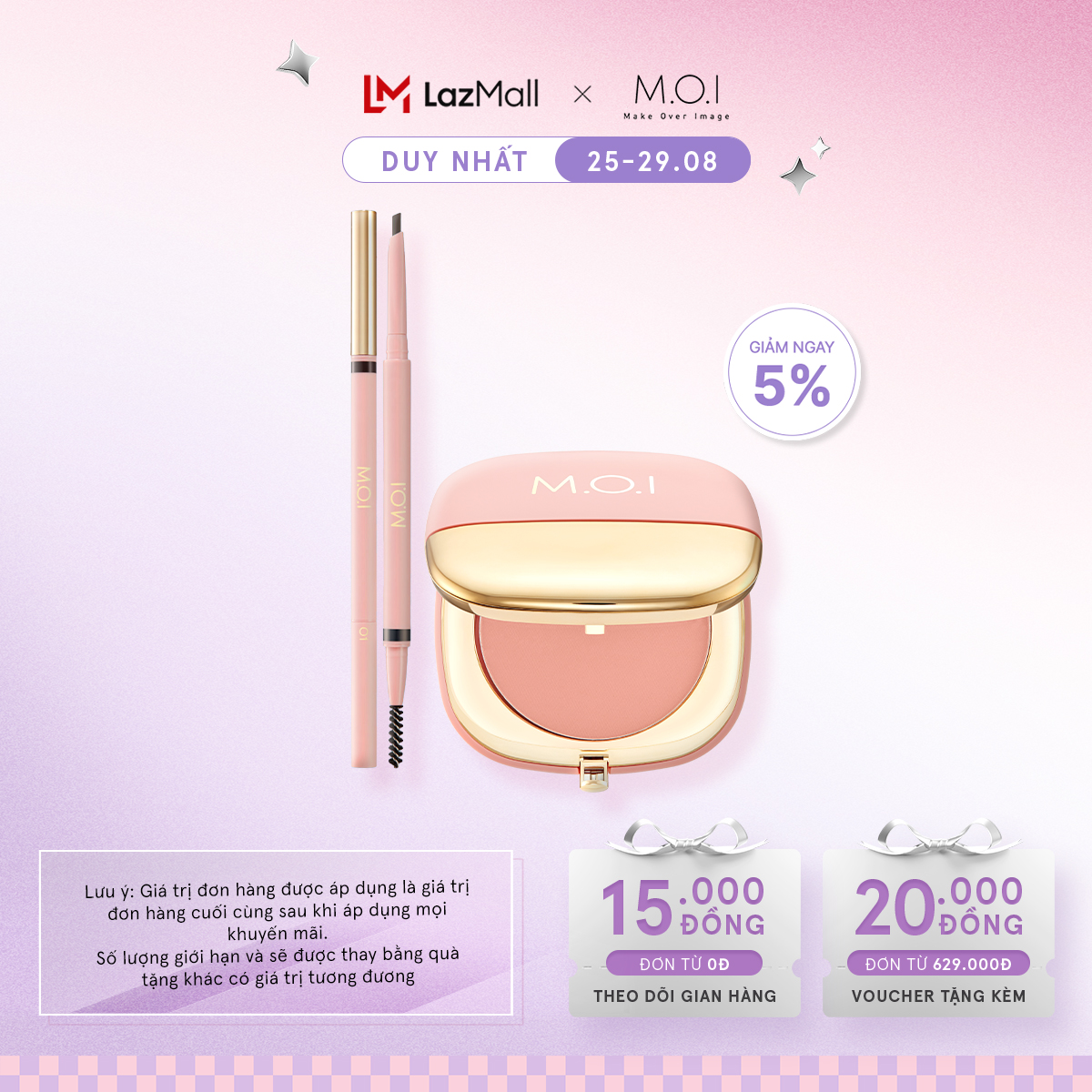 Bộ M.O.I Phấn má hồng phiên bản giới hạn và Chì kẻ mày Perfect Shape Eyebrow Pencil