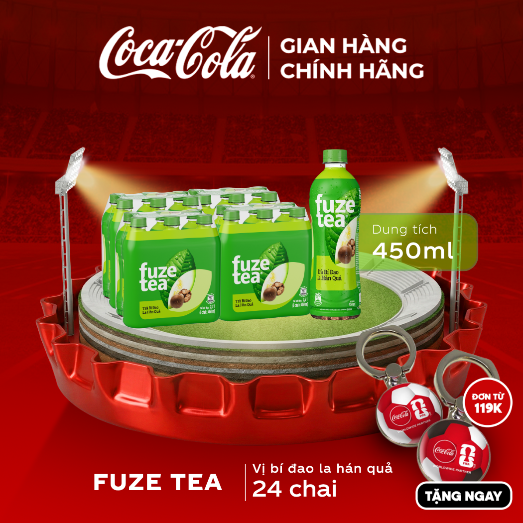 [SIÊU SALE ] Thùng 24 Chai Trà Bí Đao La Hán Quả Fuze Tea 450ml Coca-Cola Official Store Sale 25.05 Coca-Cola Chính Hãng_LD