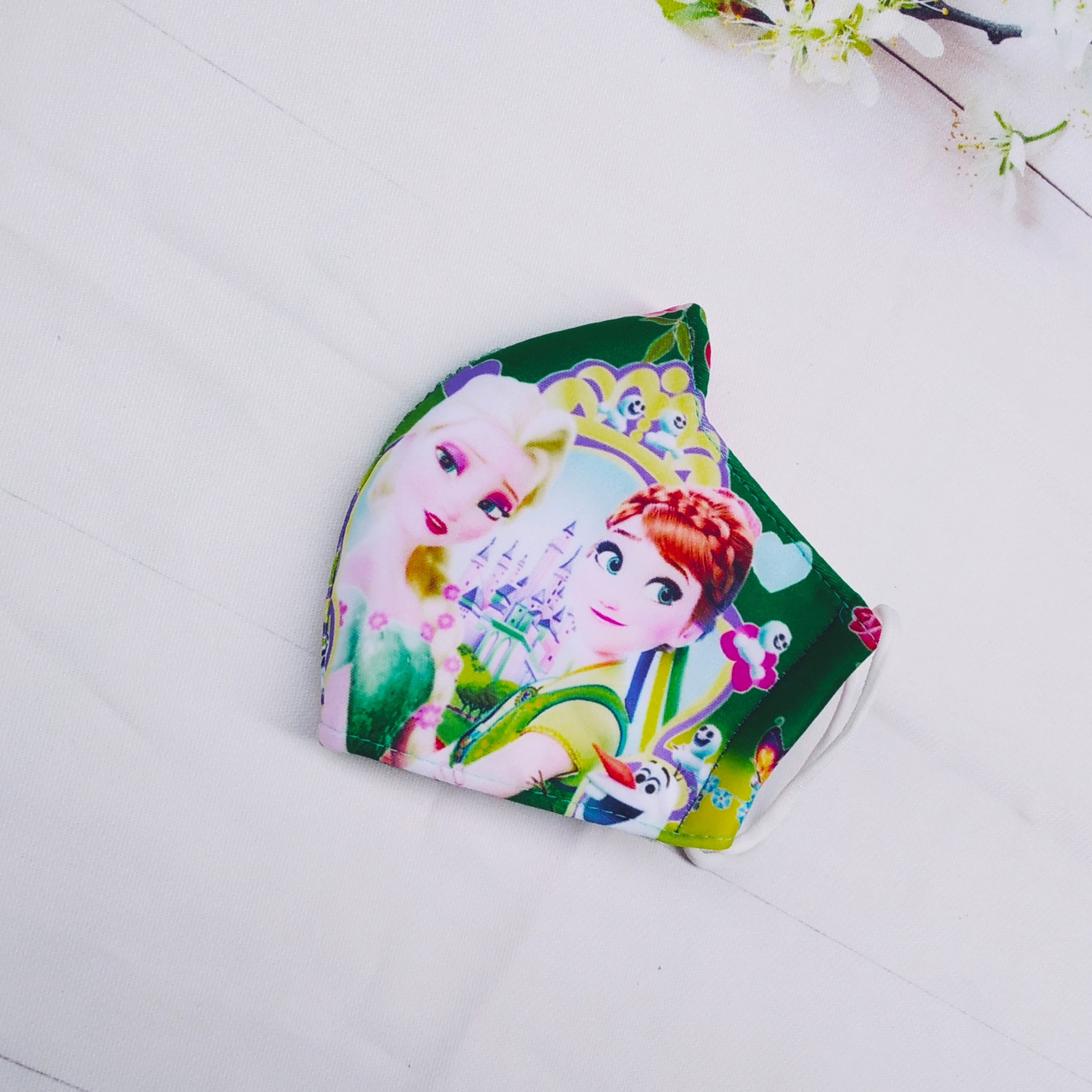 [HCM]Khẩu trang hai lớp cho bé gái từ 6-15 tuổi với họa tiêt công chúa elsa