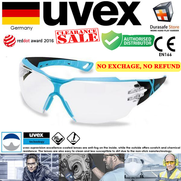 KÍNH UVEX 9198256 Pheos CX2 Safety Spectacle Blue Frame Clear Supravision Excellence Len (tặng kèm hộp đựng kính)