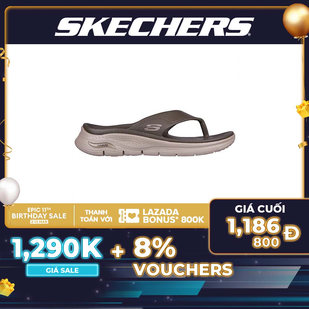 Skechers Nam Dép Xỏ Ngón Đi Bộ Giặt Máy Được Foamies Arch Fit 243158