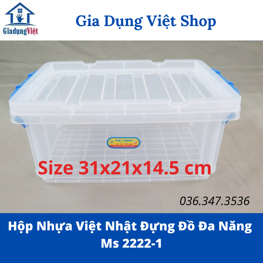 [Nhựa Việt Nhật] Hộp Nhựa Việt Nhật Đựng Đồ Đa Năng 2222-1