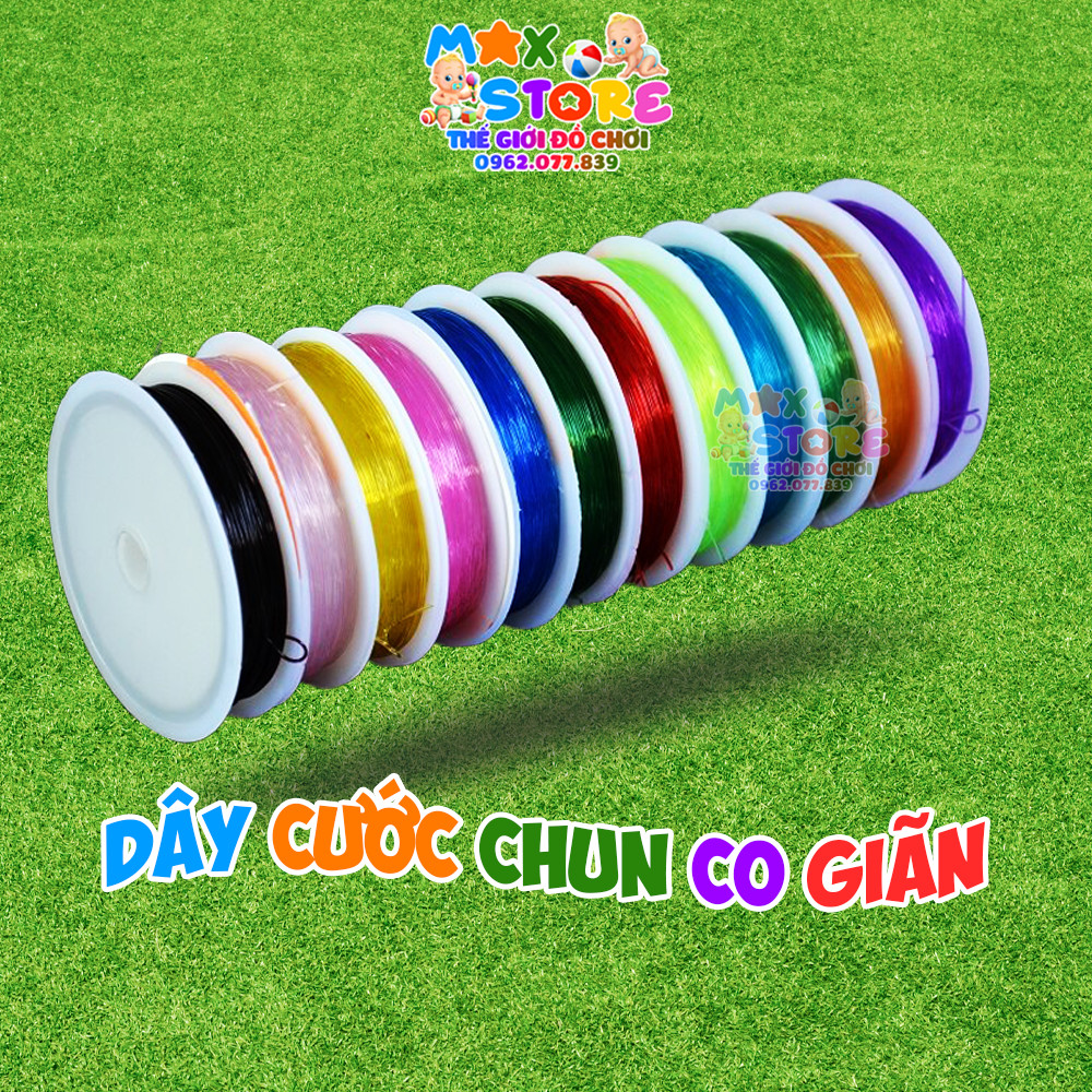 Dây cước chun, dây thủy tinh hình tròn co dãn xâu hạt xâu vòng đan vòng,dụng cụ đồ handmade, đan lưới, làm dây câu, DIY
