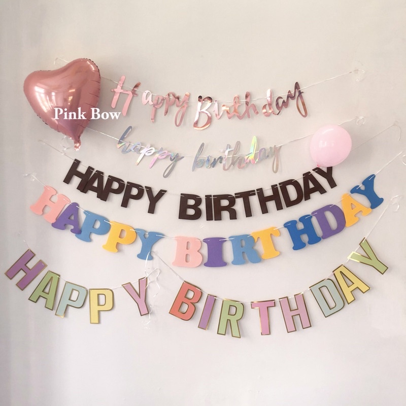 Dây treo chữ Happy birthday/I love you/Cờ tam giác đủ màu