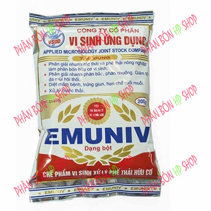 Chế phẩm vi sinh xử lý rác thải hữu cơ EMUNIV - (Gói 200gr)