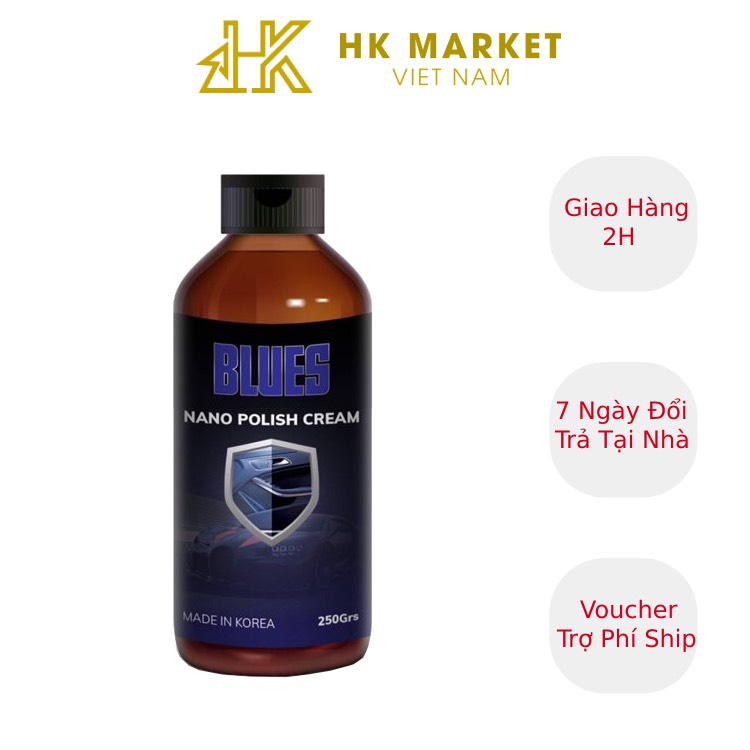 Chai Dung Dịch Phủ Bóng, Đánh Bóng, Phục Hồi Nhựa Xe, Lốp Xe, Tablo Xe, Đồ Da Blues Nano Polish Cream
