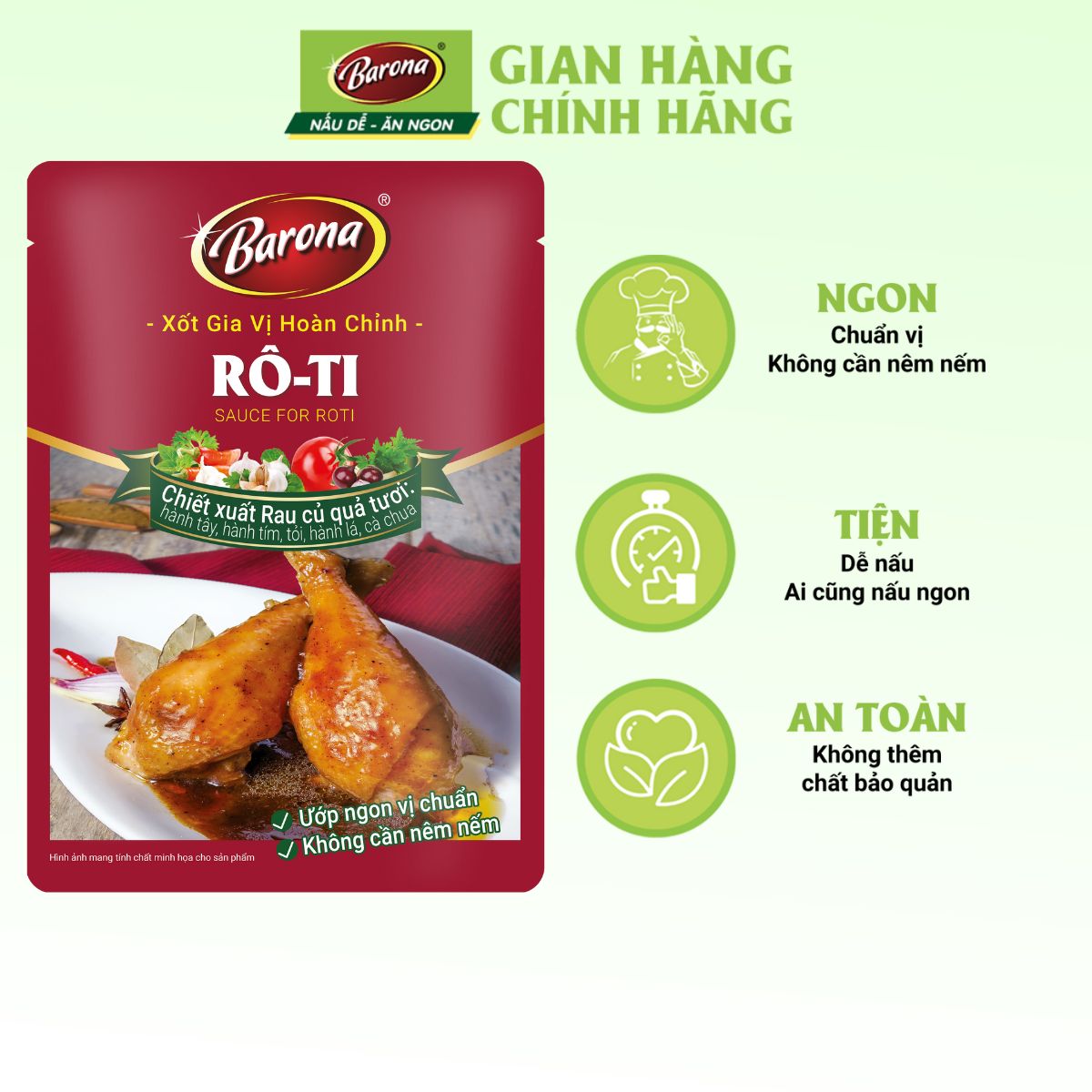 Gia Vị Rô-ti Barona 80g ướp ngon chuẩn vị không cần nêm nếm