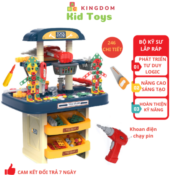 Bộ đồ chơi kỹ sư lắp ráp cao cấp cho bé, đồ chơi giáo dục