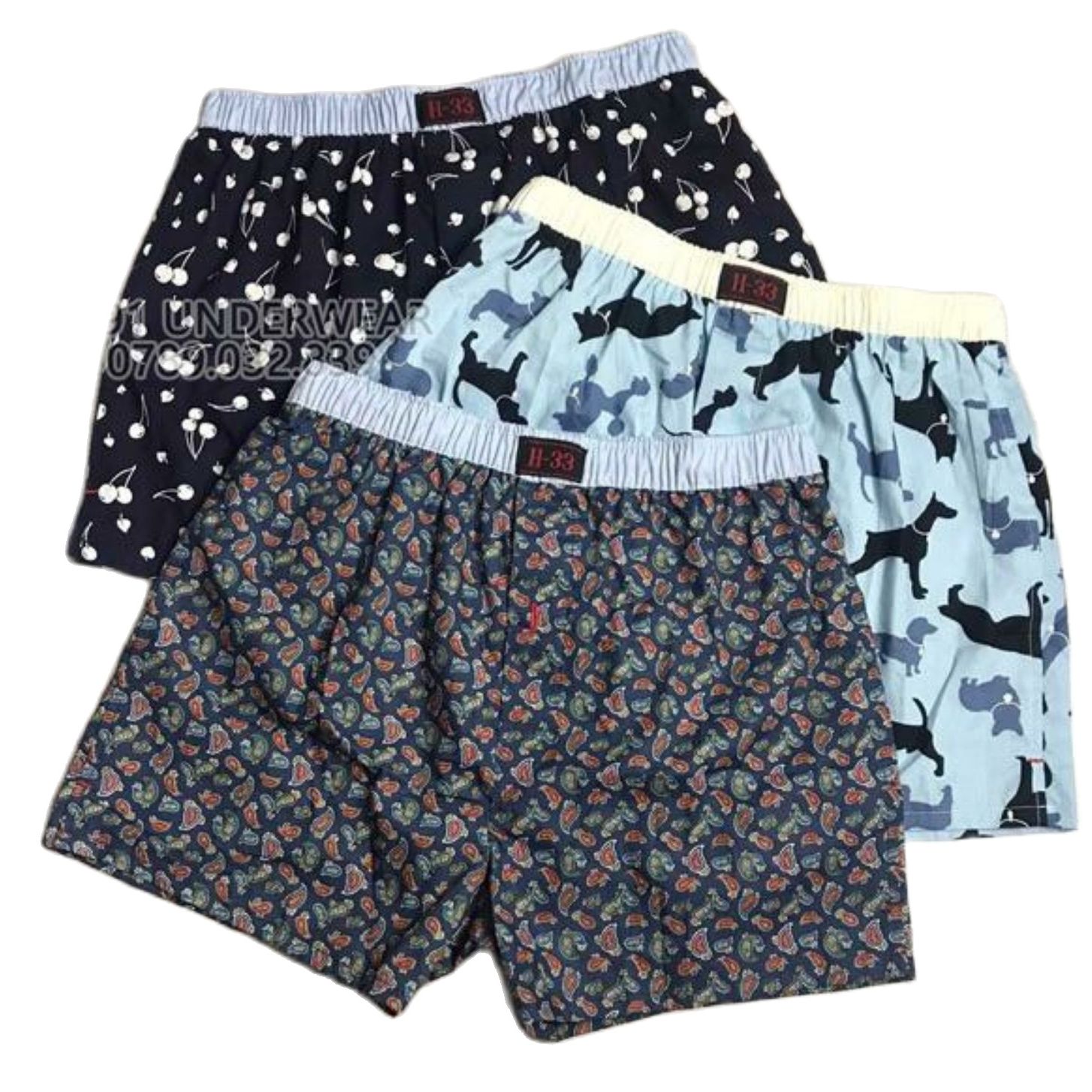 Combo 3 Quần Đùi Nam H33 | Quần Ngủ Nam nữ | Quần Short nam ( HOA VĂN ) - Mặc nhà - Mẫu Họa tiết hoạt hình Chất liệu cao cấp thoáng mát Lưng xì co giãn tốt